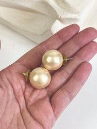 Vintage Faux Pearl Globe Earrings