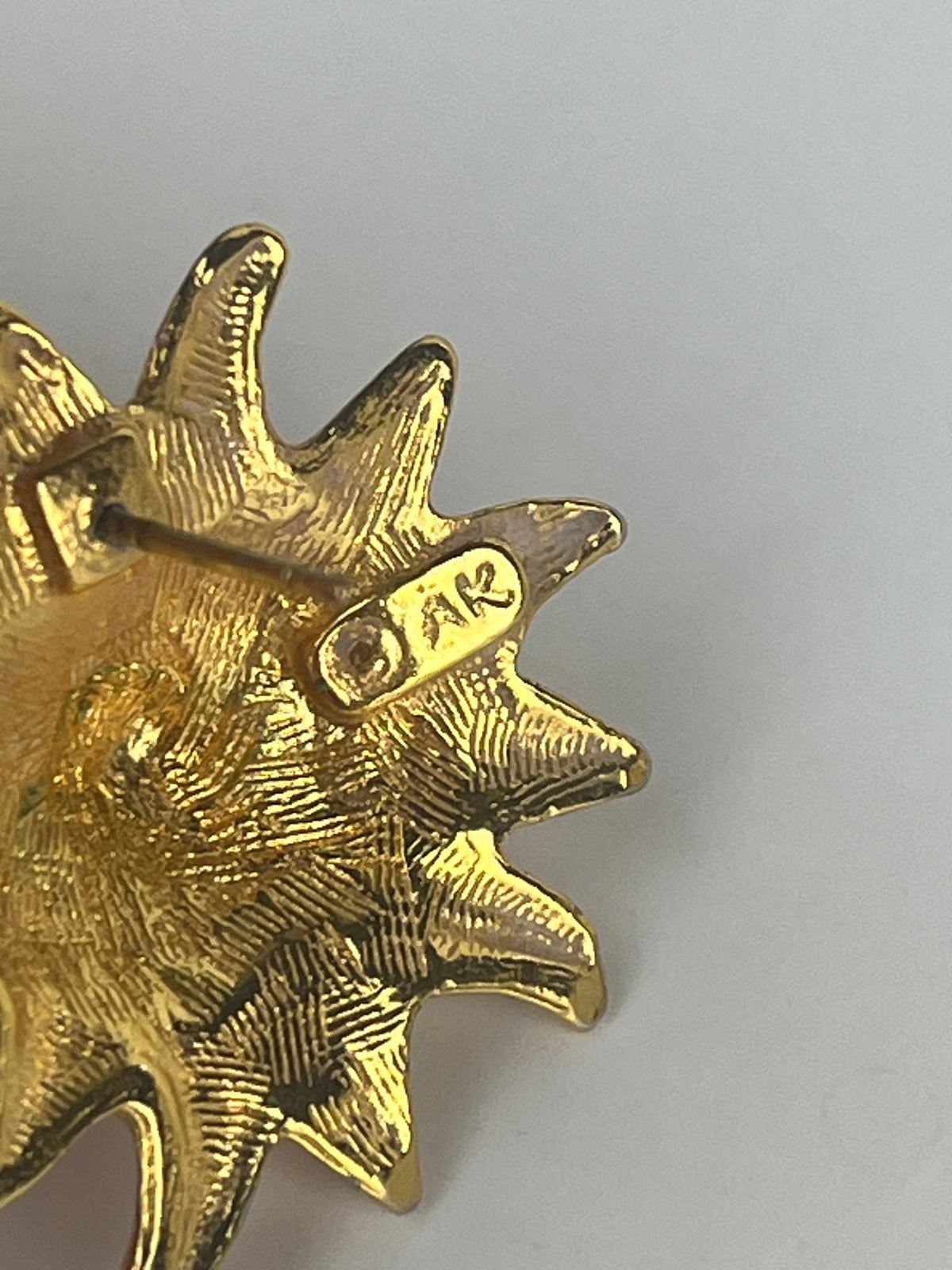 Vintage Anne Klein Lion Head Sun Earrings