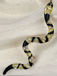 Vintage Rhinestone Snake Brooch