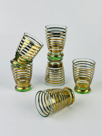 Art Deco Hand-Blown Czech Glass Decanter Set