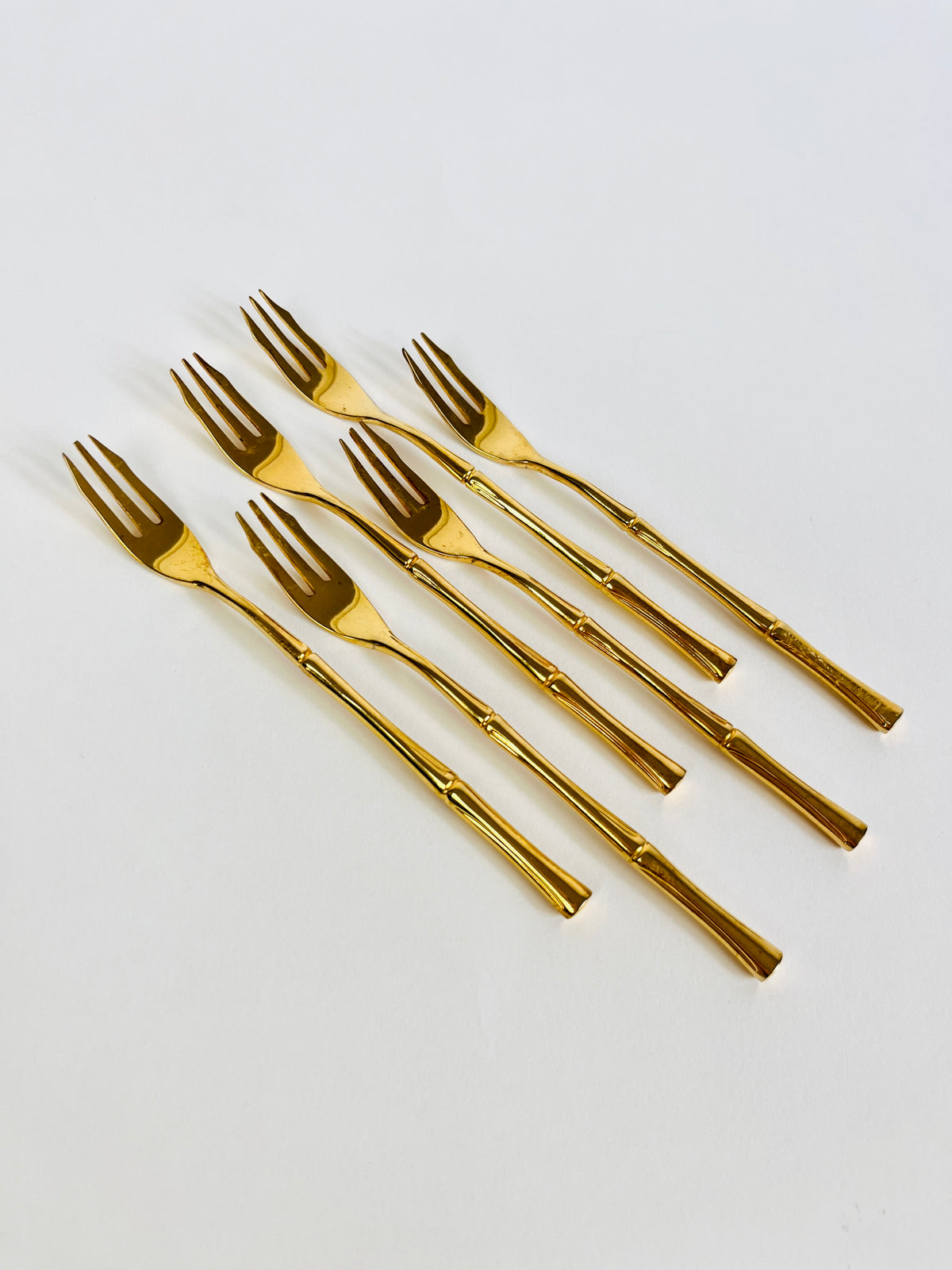 Vintage Gold-Plated Cocktail Forks