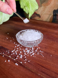 Vintage Glass Salt Server & Spoon