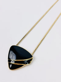 Vintage Black Enamel Trifari Necklace