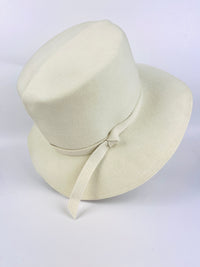 Vintage White Felted Wool Hat by Adolfo