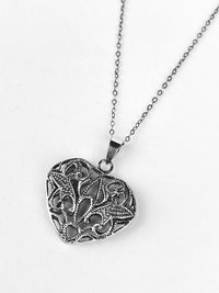 Vintage Sterling Silver Filigree Heart Necklace