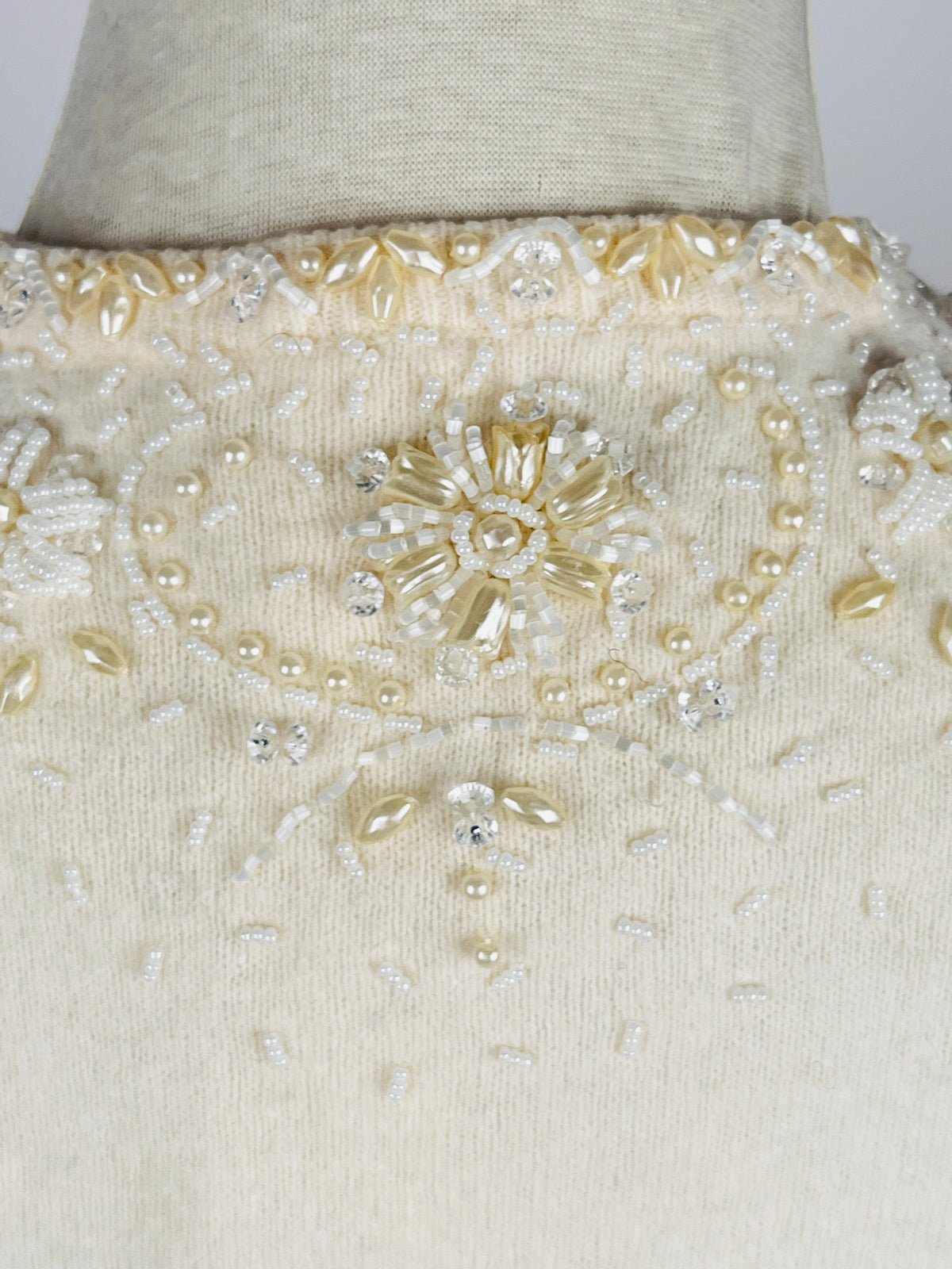 Vintage Beaded Angora & Wool Sweater
