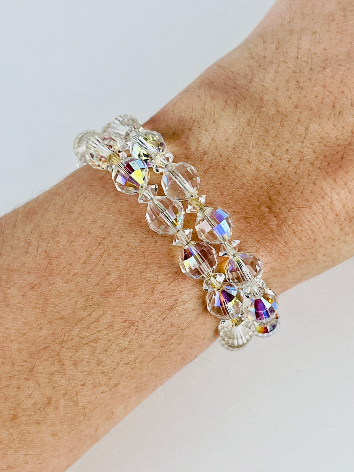 Vintage 1950s Faceted Crystal Bracelet