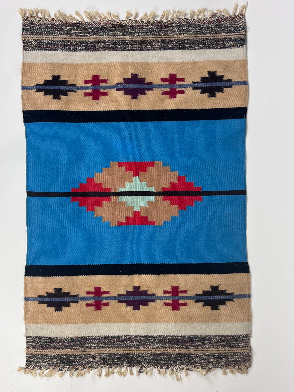 Vintage 1960s Wool Zapotec Rug