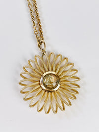 Vintage 1950s Flamingo & Palm Tree Pendant Necklace