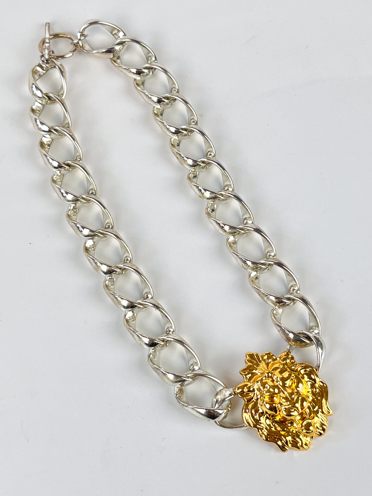 Vintage 90s Lion Head Collar Necklace