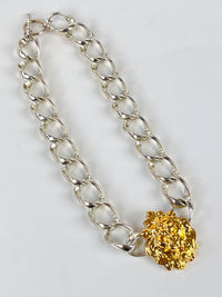 Vintage 90s Lion Head Collar Necklace