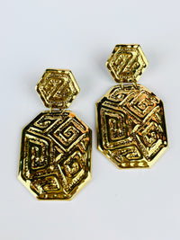 Vintage Abstract Key Earrings