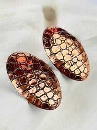 Vintage Embossed Copper Earrings