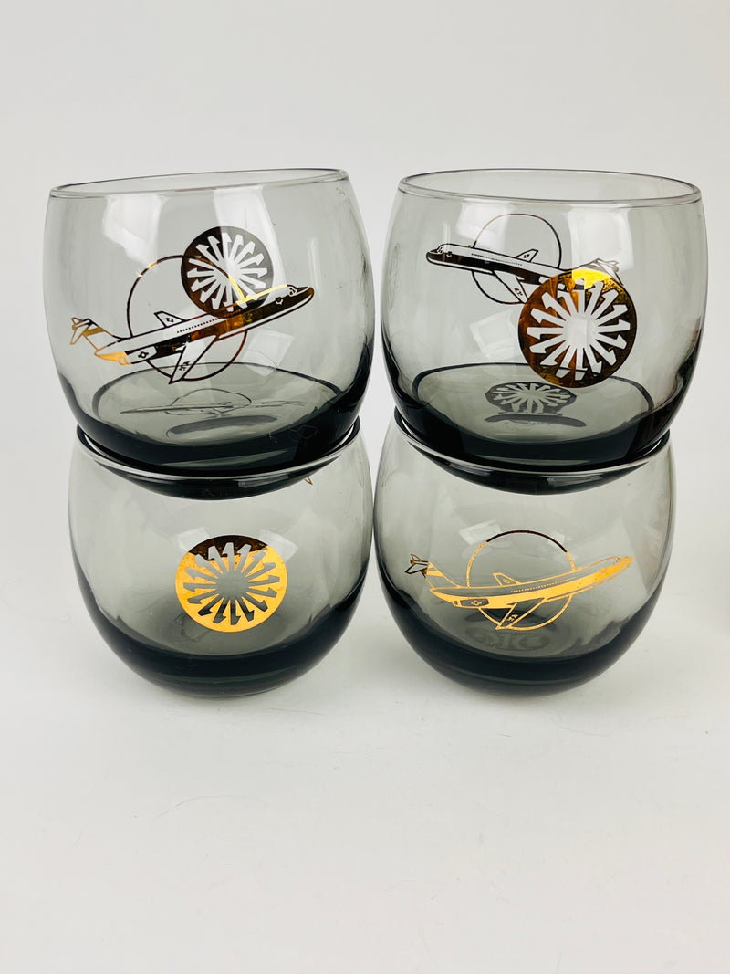 Vintage Smoked Airplane Glasses