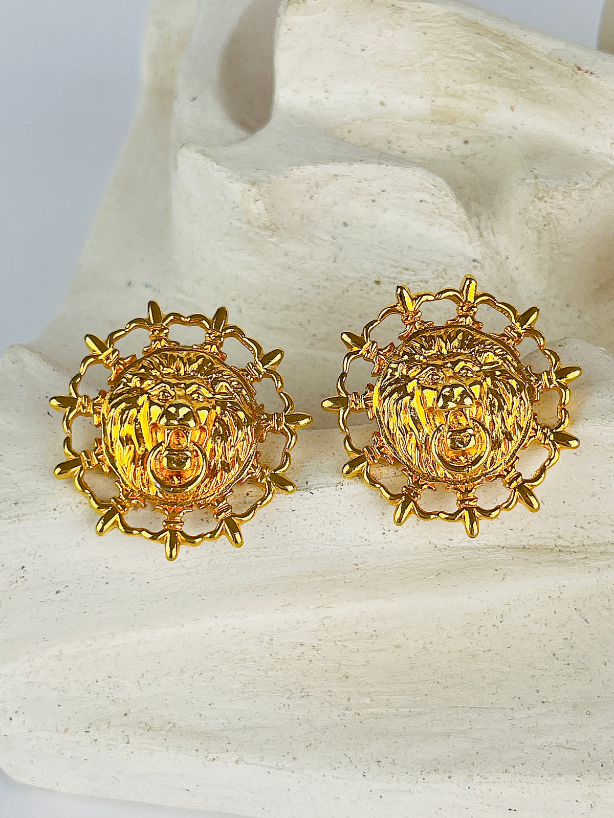 Vintage Anne Klein Lion Head Earrings