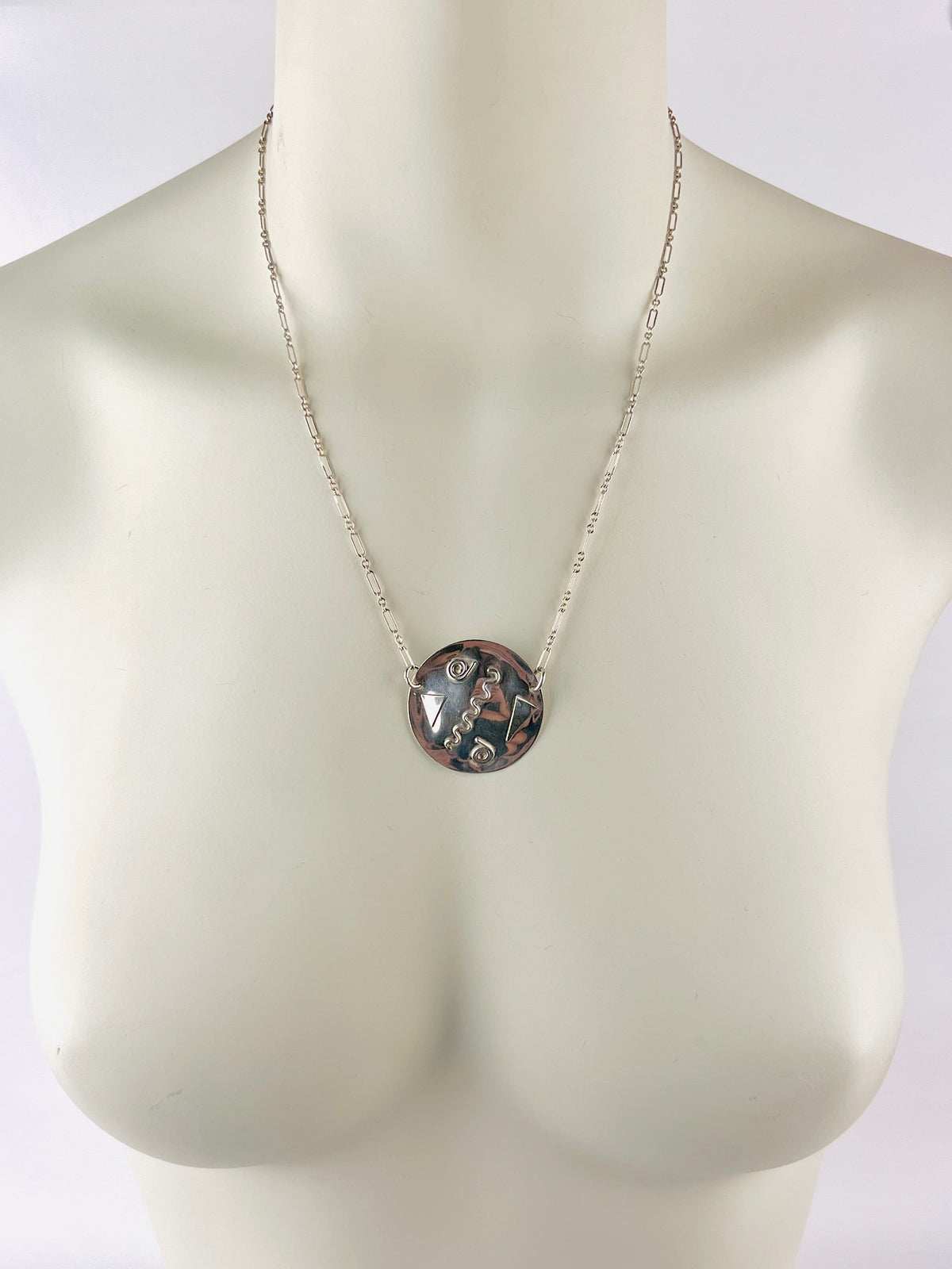 Vintage Handmade Sterling Modernist Necklace