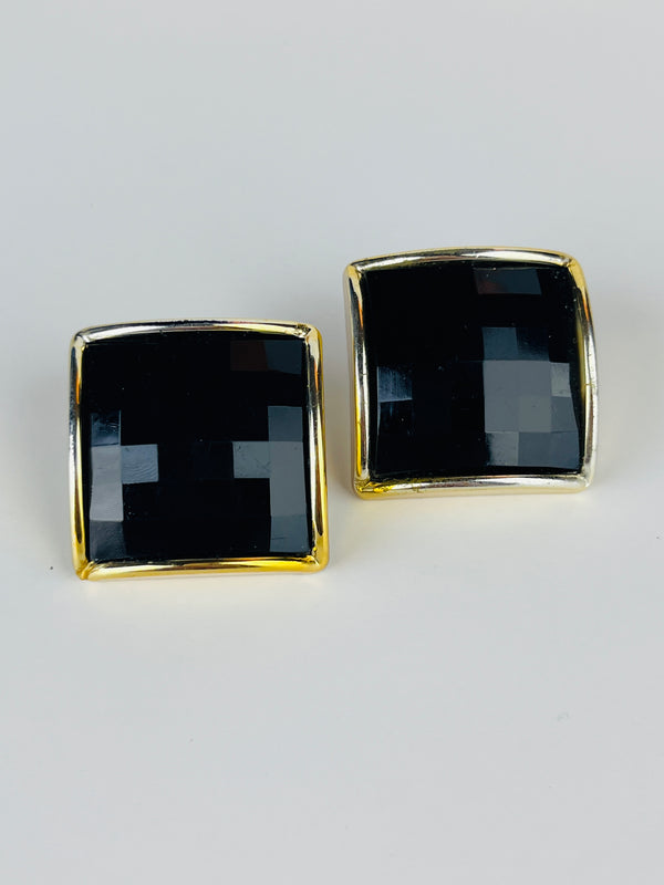 Vintage Faceted Square Earrings