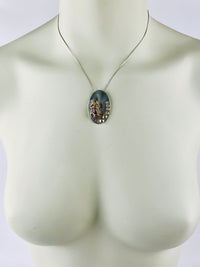 Vintage Handmade Sterling & Agate Modernist Necklace