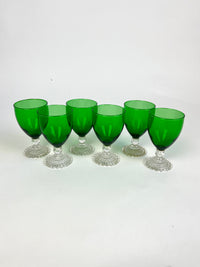 Vintage Green Glass Stemware