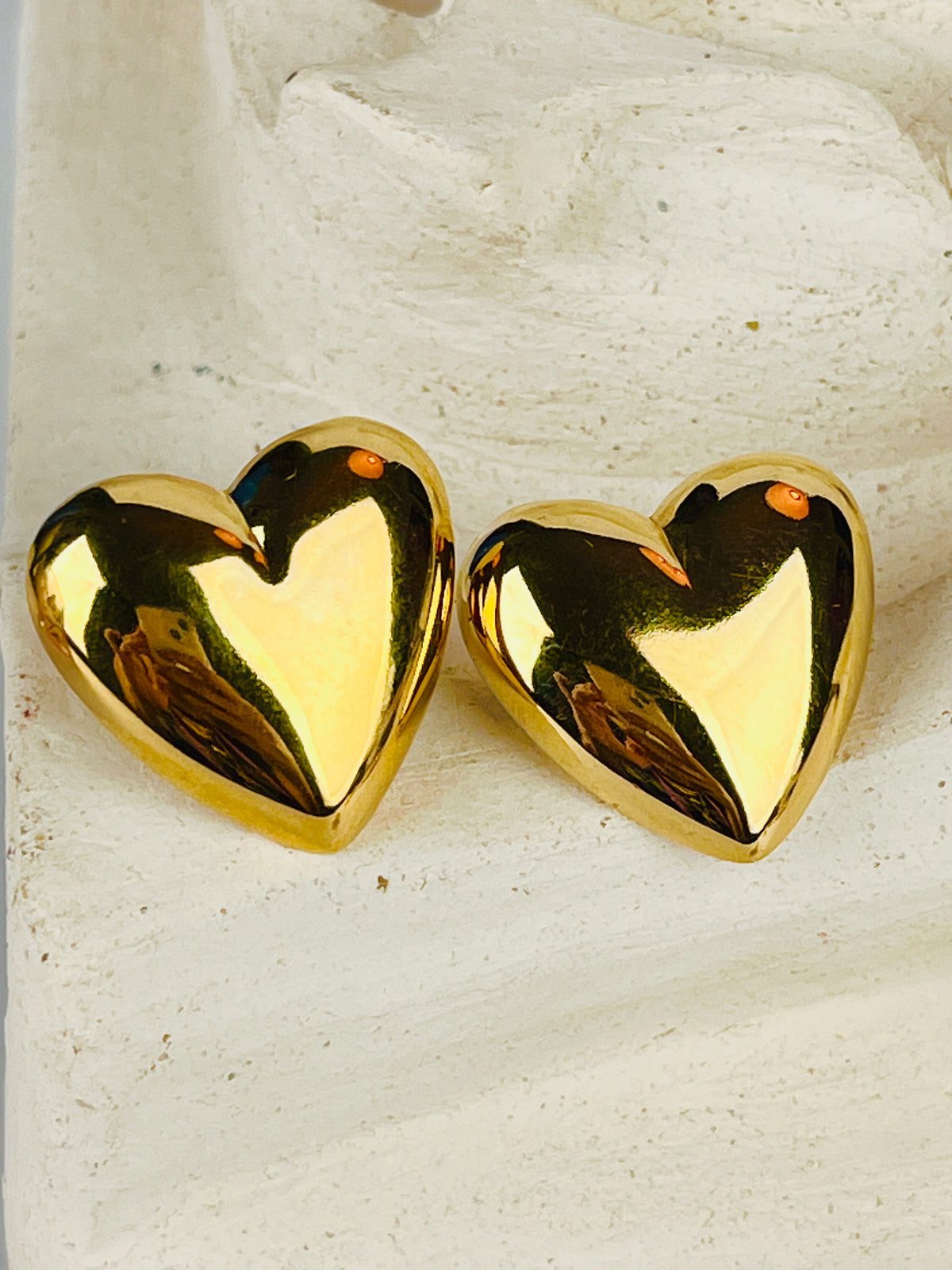 Vintage Domed Heart Earrings