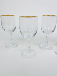 Vintage Gold-Rimmed Cordial / Dessert Wine Glasses