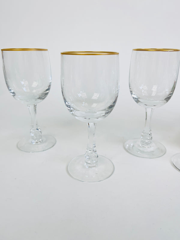 Vintage Gold-Rimmed Cordial / Dessert Wine Glasses