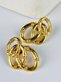 Vintage Banded Oval Earrings