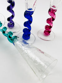 Vintage Blown Glass Flutes by Union Street Glass, 1996