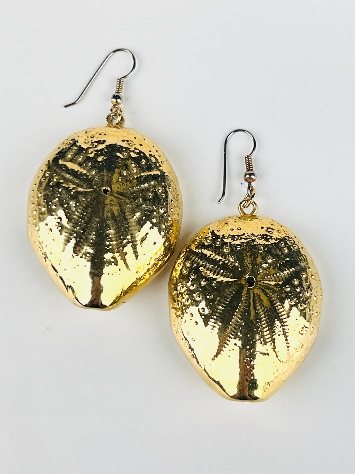 Vintage 1960s Gold-Plated Sand Dollar Earrings