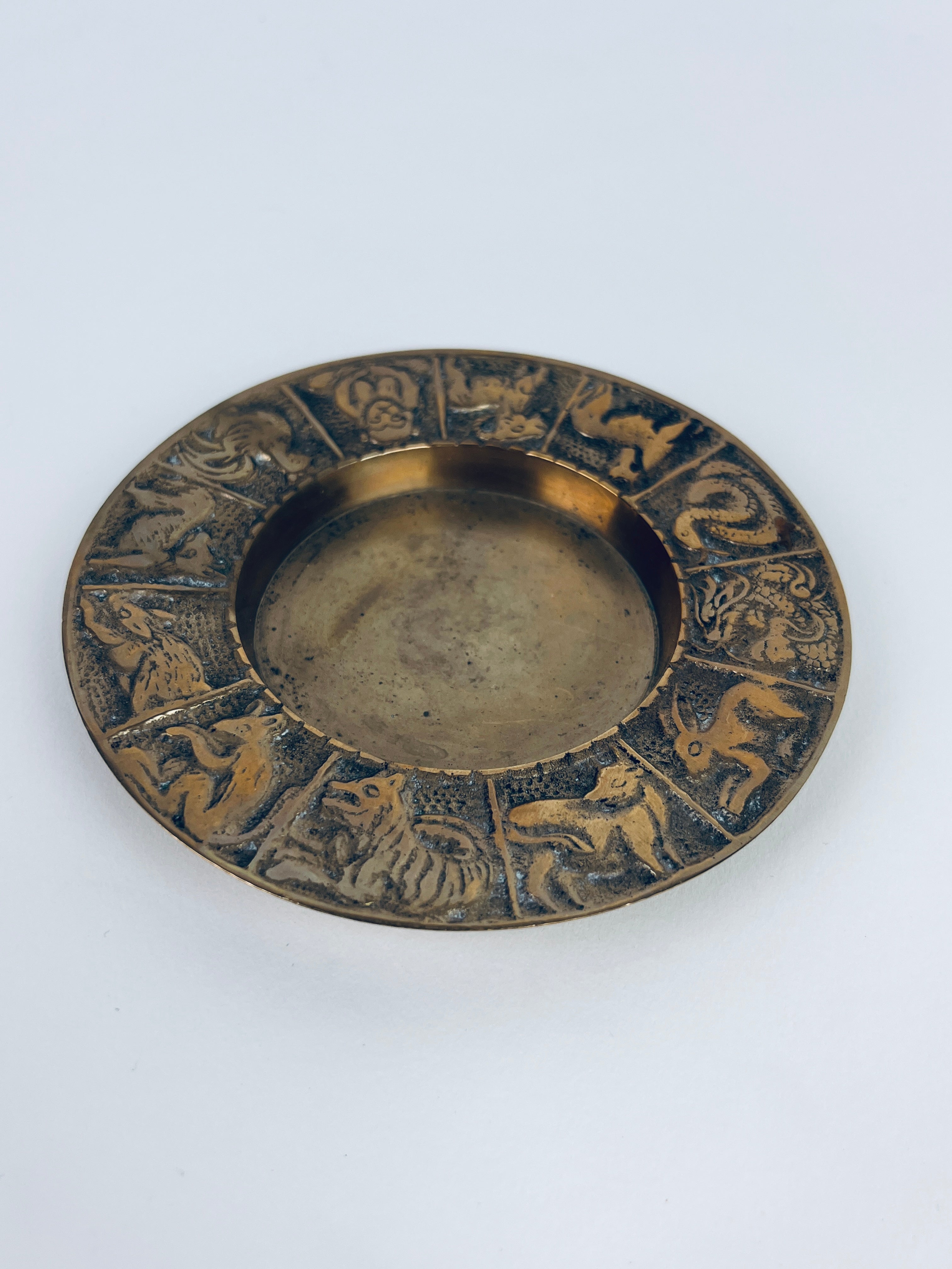 Vintage 星座 灰皿 ZODIAC ヴィンテージ 魚座 小物入れ 真鍮 Vintage Brass Zodiac Ashtray – Dovetail