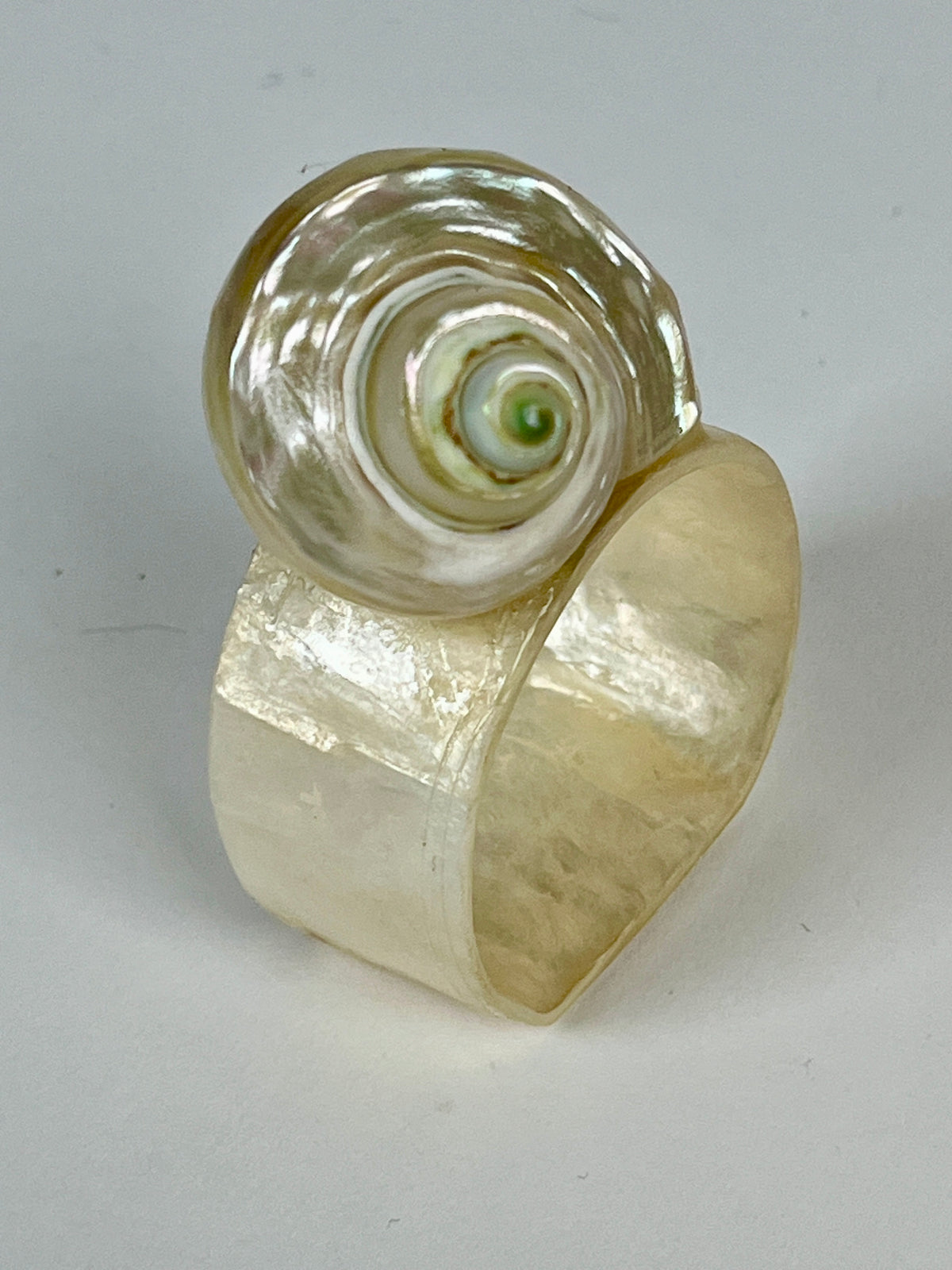 Vintage Genuine Shell Napkin Rings, 6pc