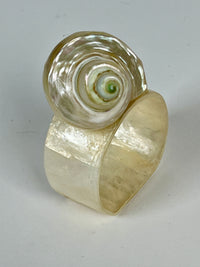 Vintage Genuine Shell Napkin Rings, 6pc