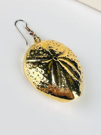 Vintage 1960s Gold-Plated Sand Dollar Earrings