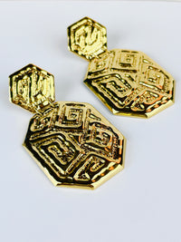 Vintage Abstract Key Earrings