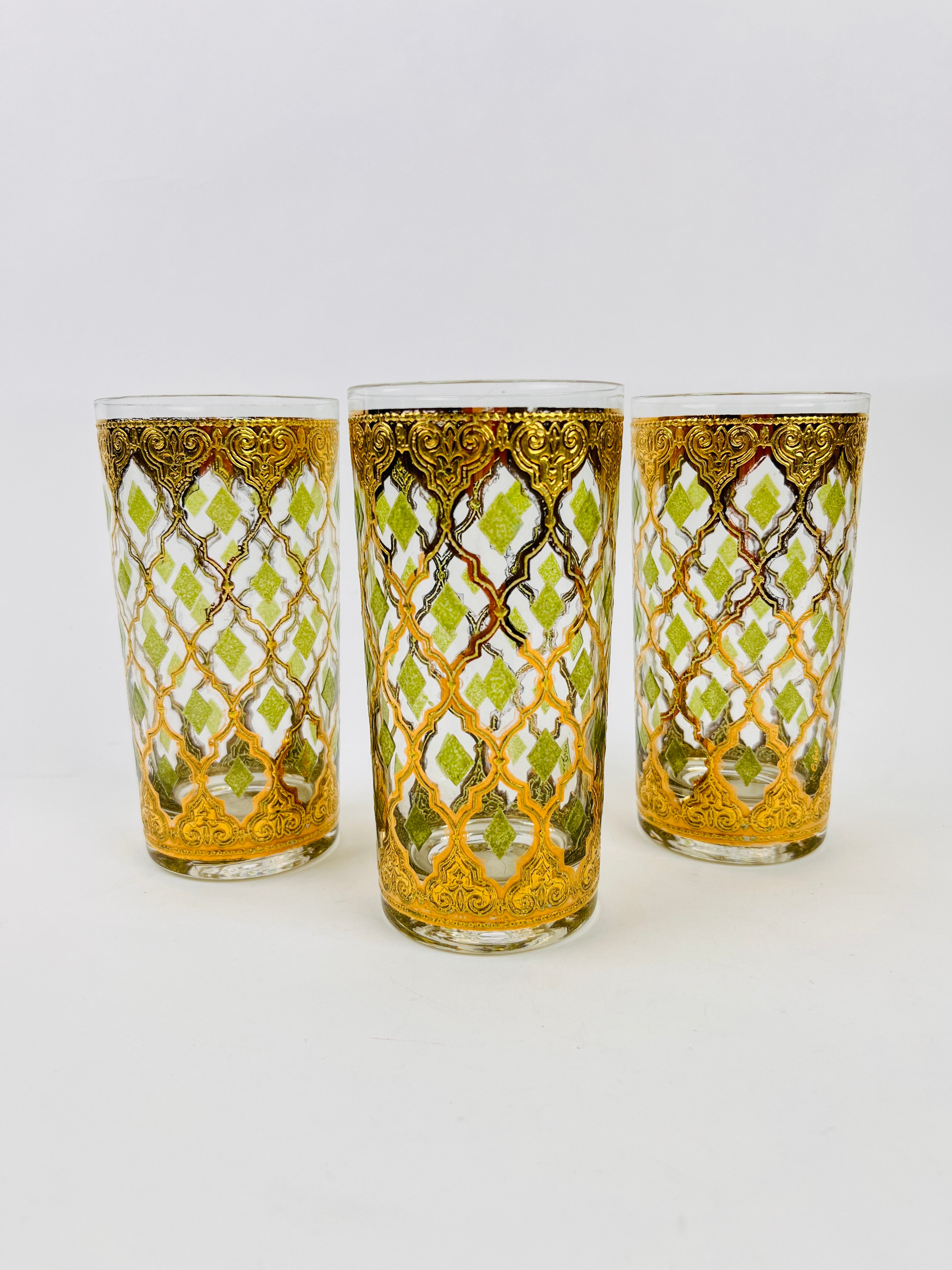 Culver online 22k Gold Gilt Glassware Coronet Pattern 7 glasses