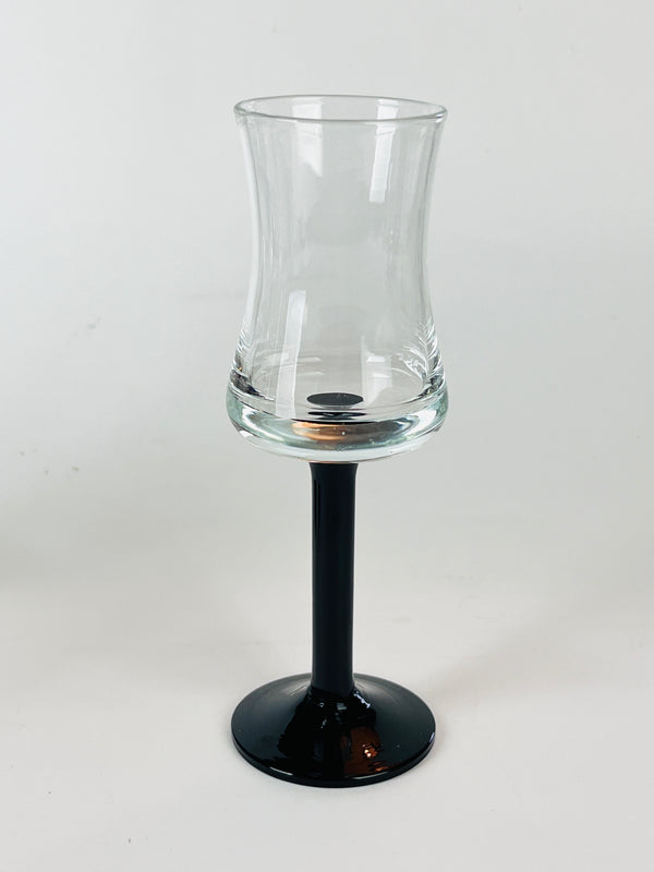 Vintage Black Stem Cordial Glasses