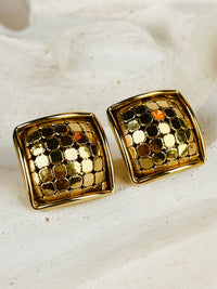 Vintage Perforated Square Earrings