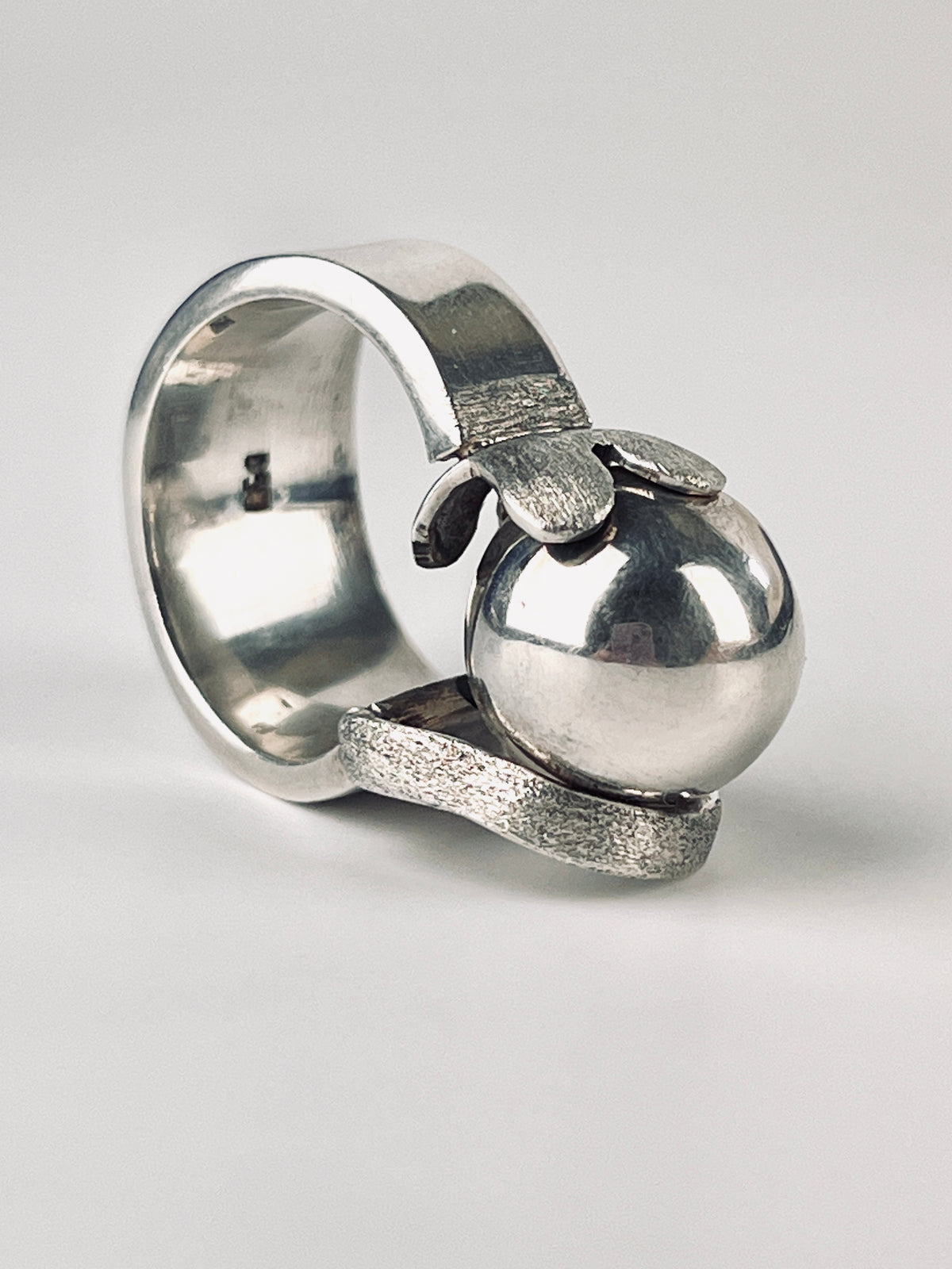 Modernist Sterling Ball Ring