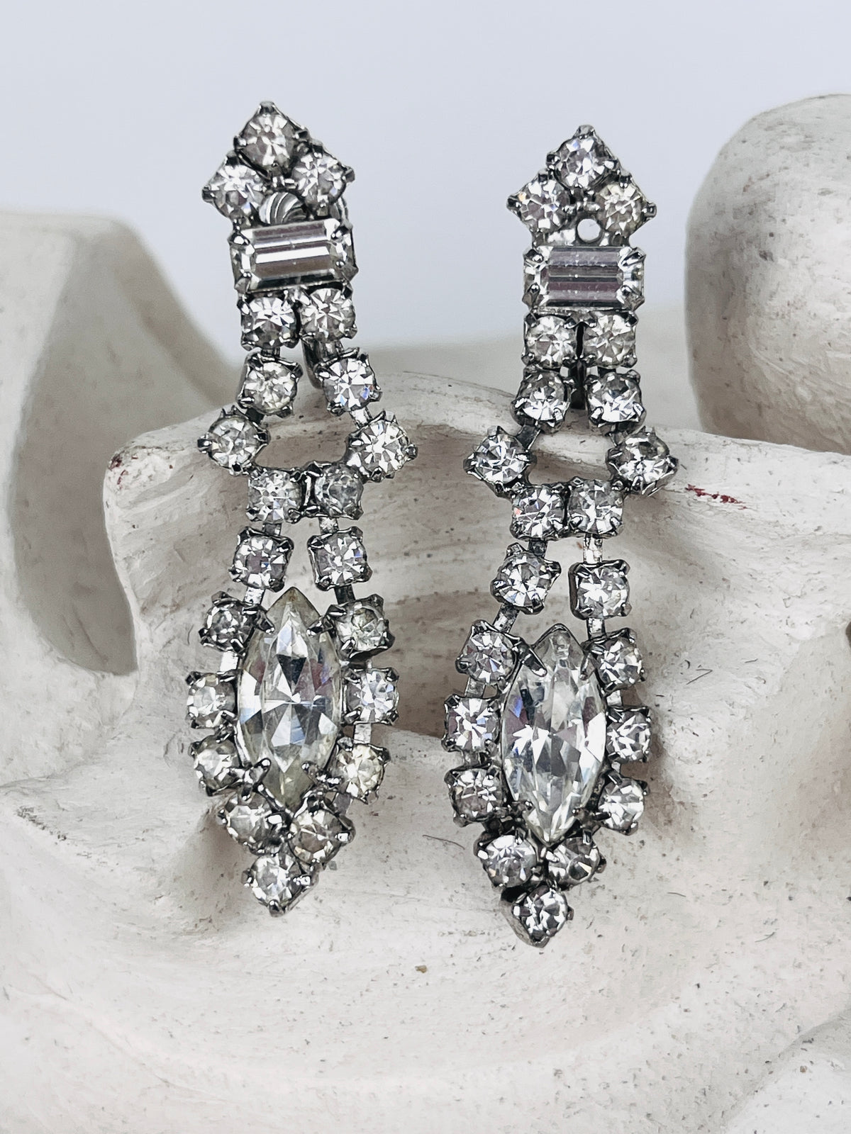 Vintage Rhinestone Drop Earrings