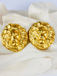 Large Vintage Lion Earrings