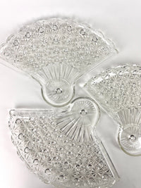 Vintage Glass Fan Plates, 6pc Set