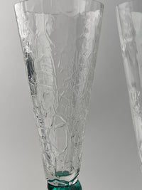 Vintage Blown Glass Flutes by Union Street Glass, 1996