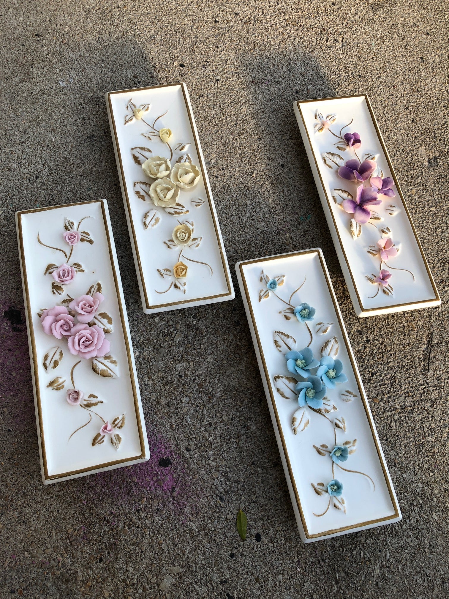 Vintage Porcelain Floral Wall Art - 4pc – Dovetail