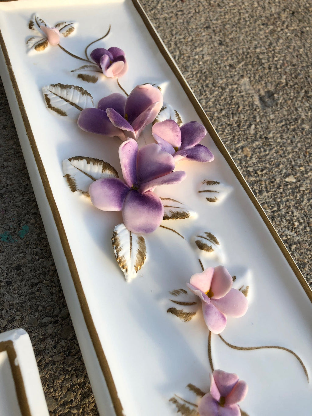 Vintage Porcelain Floral Wall Art - 4pc