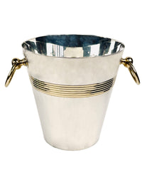 Vintage French Silverplate & Brass Wine Chiller / Ice Bucket