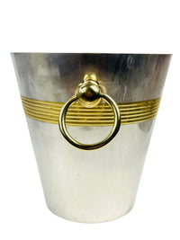 Vintage French Silverplate & Brass Wine Chiller / Ice Bucket