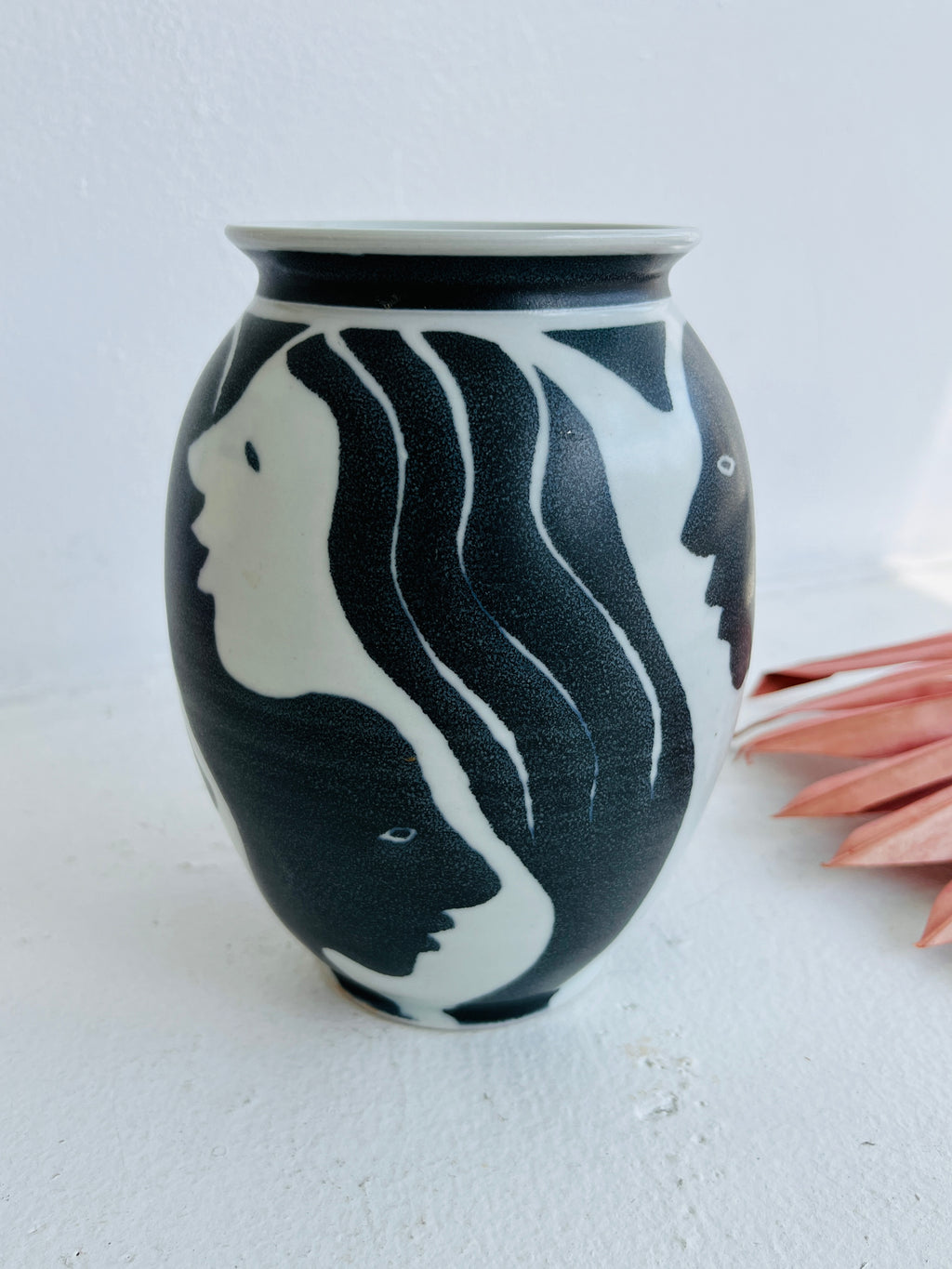 Vintage Figurative Porcelain Vase