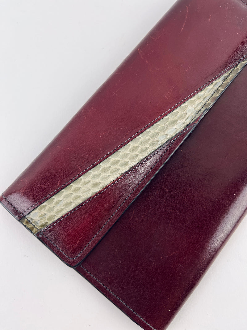 Vintage Cordovan Leather & Snakeskin Wallet
