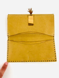 Vintage Leather Wallet with Hand Clasp