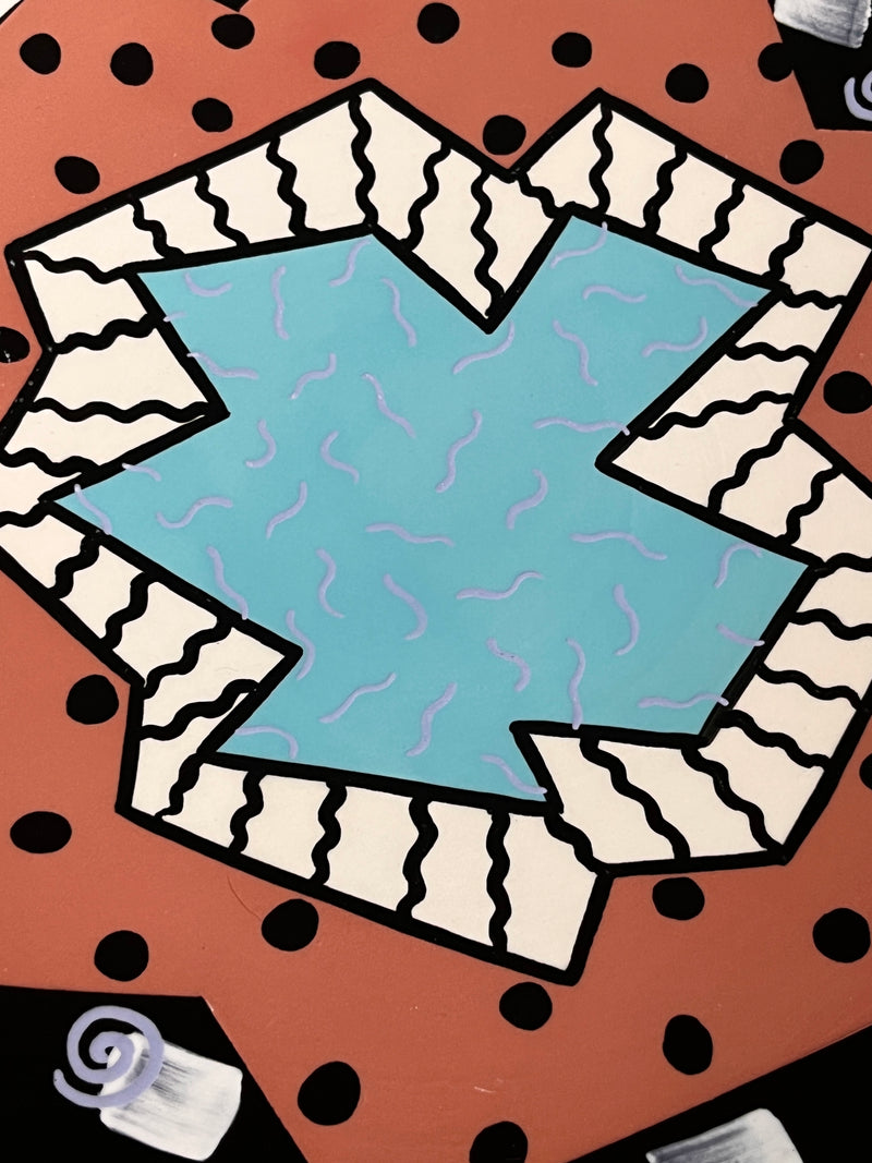 Postmodern Memphis Style Platter by Rita Duvall, 1990